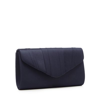 Navy pleated envelope clutch purse